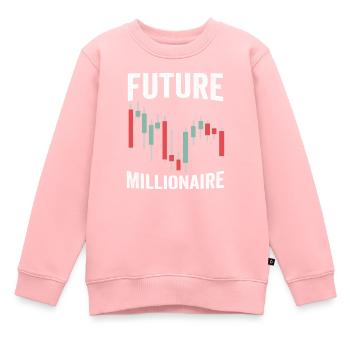 Futur millionnaire Drôle - Sweat Premium enfant bio - rose - Devant - AI Model Kid Female (0cm)