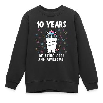 10e anniversaire 10 ans de licorne cool - Sweat Premium enfant bio - noir - Devant - AI Model Kid Female (0cm)