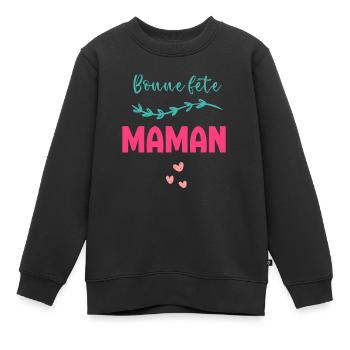 Bonne fête maman - Sweat Premium enfant bio - noir - Devant - AI Model Kid Female (0cm)