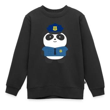Police Panda - Sweat Premium enfant bio - noir - Devant - AI Model Kid Female (0cm)