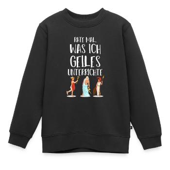 Lateinlehrer Latein Unterricht Römische Götter - Kinder Premium Organic Sweatshirt - Schwarz - Vorne - AI Model Kid Female (0cm)