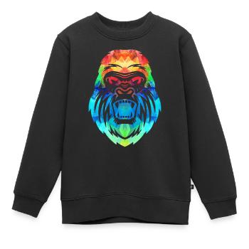 Gorilla - Sweat Premium enfant bio - noir - Devant - AI Model Kid Female (0cm)