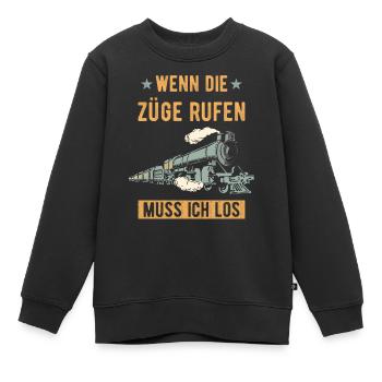 Zug Modelleisenbahn Eisenbahner - Kinder Premium Organic Sweatshirt - Schwarz - Vorne - AI Model Kid Female (0cm)
