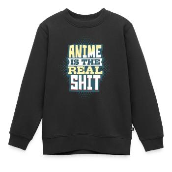 Anime - Sweat Premium enfant bio - noir - Devant - AI Model Kid Female (0cm)