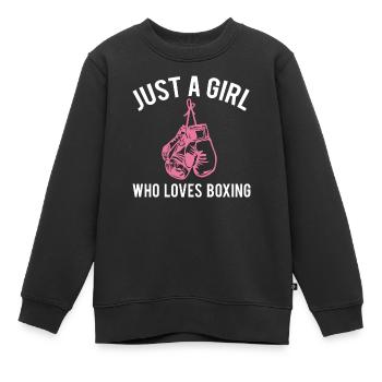 Boxe Boxer Gants De Boxe Filles Cadeau - Sweat Premium enfant bio - noir - Devant - AI Model Kid Female (0cm)