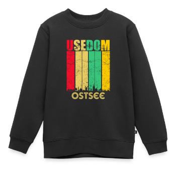Usedom Baltique Skyline Phare Coquillages - Sweat Premium enfant bio - noir - Devant - AI Model Kid Female (0cm)