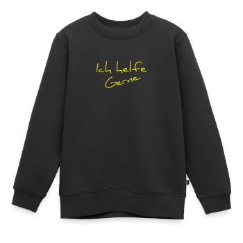 Ich helfe gerne Hilfsbereiter Mensch Helfer Gesche - Kinder Premium Organic Sweatshirt - Schwarz - Vorne - AI Model Kid Female (0cm)