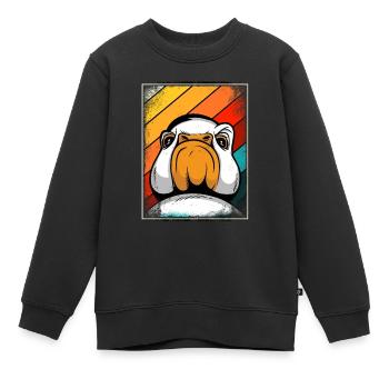 Gans - Kinder Premium Organic Sweatshirt - Schwarz - Vorne - AI Model Kid Female (0cm)