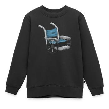 Rollstuhl - Kinder Premium Organic Sweatshirt - Schwarz - Vorne - AI Model Kid Female (0cm)