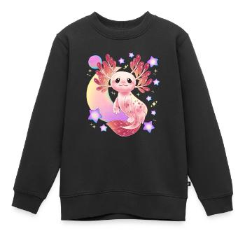 Axolotl Space Kawaii Weltraum Rakete Astronaut Pla - Kinder Premium Organic Sweatshirt - Schwarz - Vorne - AI Model Kid Female (0cm)