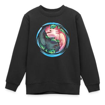 Axolotl Ying Yang - Kinder Premium Organic Sweatshirt - Schwarz - Vorne - AI Model Kid Female (0cm)
