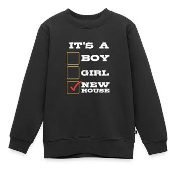 Hauseigentümer Hausbesitzer Bauherr Geschenk Haus - Kinder Premium Organic Sweatshirt - Schwarz - Vorne - AI Model Kid Female (0cm)