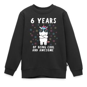 6e anniversaire 6 ans d’anniversaire d’enfant - Sweat Premium enfant bio - noir - Devant - AI Model Kid Female (0cm)