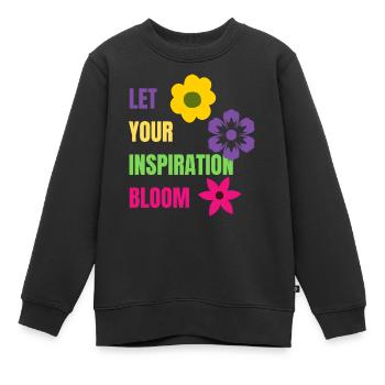 Let your Inspiration Bloom - Kinder Premium Organic Sweatshirt - Schwarz - Vorne - AI Model Kid Female (0cm)