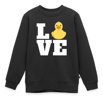 Amour canard de bain Amoureux de canards - Sweat Premium enfant bio - noir - Devant - AI Model Kid Female (0cm)