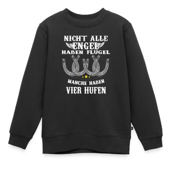 Alle Engel haben Hufen Reiter Fan Pferdeliebhaber - Kinder Premium Organic Sweatshirt - Schwarz - Vorne - AI Model Kid Female (0cm)