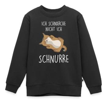 Ich Schnarche Nicht Ich Schnurre Katzenbesitzer - Kinder Premium Organic Sweatshirt - Schwarz - Vorne - AI Model Kid Female (0cm)
