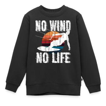 Kitesurfing Kiteboarding Kitesurf Kiteboarder - Kinder Premium Organic Sweatshirt - Schwarz - Vorne - AI Model Kid Female (0cm)
