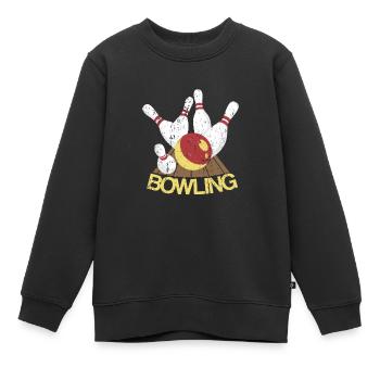 Bowling - Kinder Premium Organic Sweatshirt - Schwarz - Vorne - AI Model Kid Female (0cm)