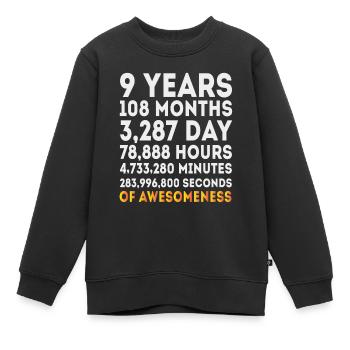 9e anniversaire Garçons Filles, cadeaux d’anniversaire de 9 ans - Sweat Premium enfant bio - noir - Devant - AI Model Kid Female (0cm)