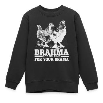 Witziger Brahma Hühner Hahn Spruch Motiv Geschenk - Kinder Premium Organic Sweatshirt - Schwarz - Vorne - AI Model Kid Female (0cm)