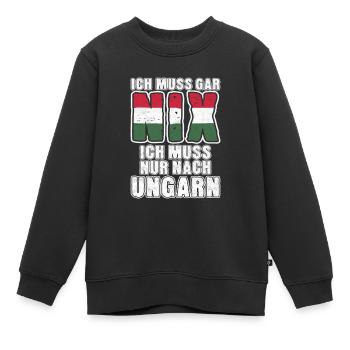 Ungarn - Kinder Premium Organic Sweatshirt - Schwarz - Vorne - AI Model Kid Female (0cm)