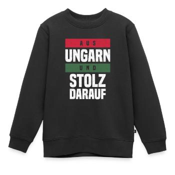 Ungarn - Kinder Premium Organic Sweatshirt - Schwarz - Vorne - AI Model Kid Female (0cm)