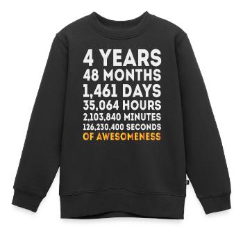 Cadeau de garçons de filles de 4ème anniversaire, anniversaire de 4 ans - Sweat Premium enfant bio - noir - Devant - AI Model Kid Female (0cm)