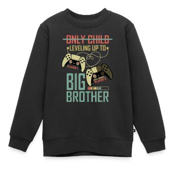 Grand Frère 2021 Gamer fils - Sweat Premium enfant bio - noir - Devant - AI Model Kid Female (0cm)