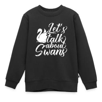 Schwan - Kinder Premium Organic Sweatshirt - Schwarz - Vorne - AI Model Kid Female (0cm)
