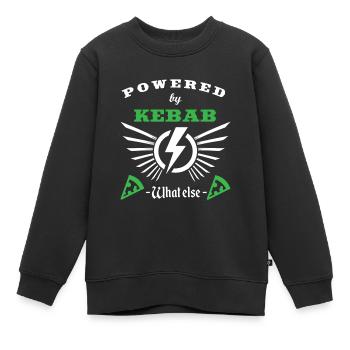 POWERED BY KEBAB - Kinder Premium Organic Sweatshirt - Schwarz - Vorne - AI Model Kid Female (0cm)