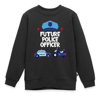 Future Police Officer - Polizei Polizist - Kinder Premium Organic Sweatshirt - Schwarz - Vorne - AI Model Kid Female (0cm)