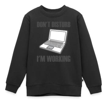 Ordinateur portable dont disturb en working - Sweat Premium enfant bio - noir - Devant - AI Model Kid Female (0cm)