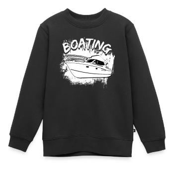 Boot Regatta . Motorboot Motoryacht . Yacht Segeln - Kinder Premium Organic Sweatshirt - Schwarz - Vorne - AI Model Kid Female (0cm)