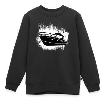 Boot Regatta . Motorboot Motoryacht . Yacht Segeln - Kinder Premium Organic Sweatshirt - Schwarz - Vorne - AI Model Kid Female (0cm)
