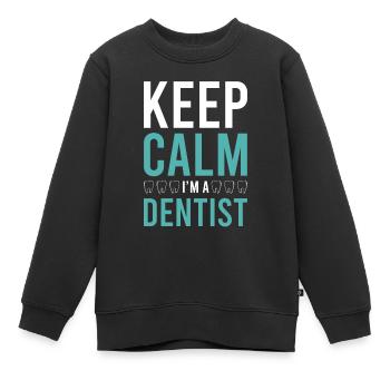 keep calm dentiste - Sweat Premium enfant bio - noir - Devant - AI Model Kid Female (0cm)