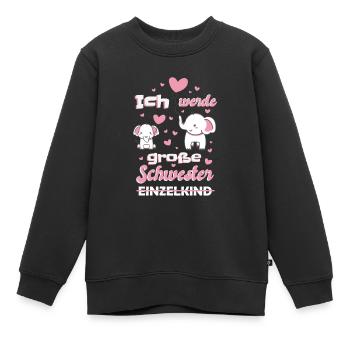 Ich werde große Schwester - Kinder Premium Organic Sweatshirt - Schwarz - Vorne - AI Model Kid Female (0cm)