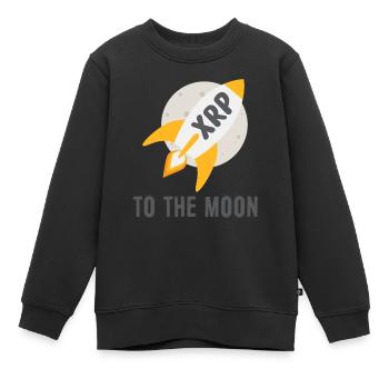 XRP Vers la Lune XRP Ripple Crypto Crypto - Sweat Premium enfant bio - noir - Devant - AI Model Kid Female (0cm)