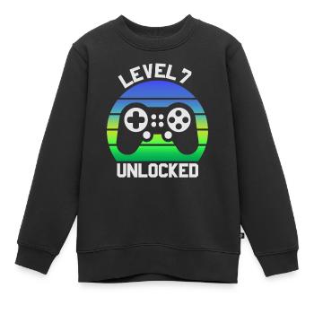 7th Birthday Boy Gifts, 7 Year Old Birthday Gift - Kinder Premium Organic Sweatshirt - Schwarz - Vorne - AI Model Kid Female (0cm)