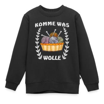 KOMME WAS WOLLE - Kinder Premium Organic Sweatshirt - Schwarz - Vorne - AI Model Kid Female (0cm)