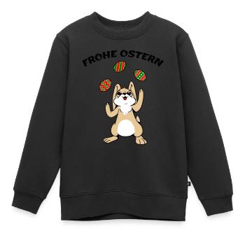 FROHE OSTERN - Kinder Premium Organic Sweatshirt - Schwarz - Vorne - AI Model Kid Female (0cm)
