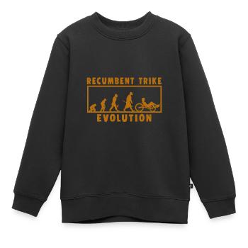 Recumbent Trike Evolution Bike Cycling Biking Cadeau - Sweat Premium enfant bio - noir - Devant - AI Model Kid Female (0cm)