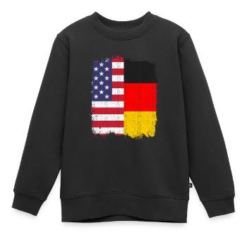 Allemand Américain US Flagge Allemagne - Sweat Premium enfant bio - noir - Devant - AI Model Kid Female (0cm)