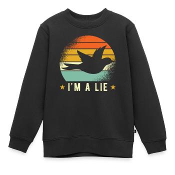 Birds Lie Meme - Kids Premium Organic Sweatshirt - black - Front - AI Model Kid Female (0cm)