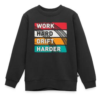 Work Hard Drift Harder Driften Auto Tuning Drifter - Kinder Premium Organic Sweatshirt - Schwarz - Vorne - AI Model Kid Female (0cm)