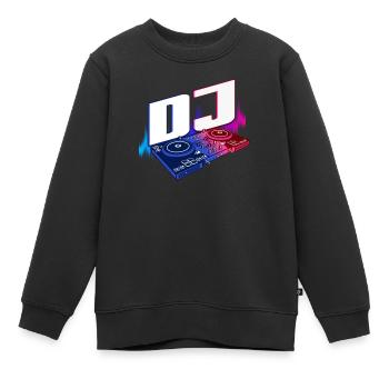 DJ DJ Disco Deejay Turntable cadeau - Sweat Premium enfant bio - noir - Devant - AI Model Kid Female (0cm)
