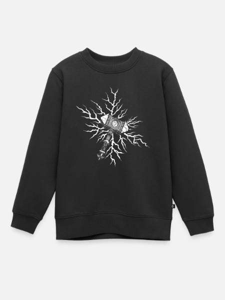 Hammer Wikinger Valhalla Vikinger Hammer Thor Odin - Kinder Premium Organic Sweatshirt - Schwarz