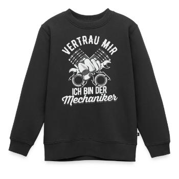 Mécanicien - Sweat Premium enfant bio - noir - Devant - AI Model Kid Female (0cm)