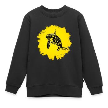 spækhugger - Premium børne sweatshirt økologisk - sort - Foran - AI Model Kid Female (0cm)