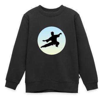 Qigong Tai Chi Yin qi gong Meditation - Kinder Premium Organic Sweatshirt - Schwarz - Vorne - AI Model Kid Female (0cm)